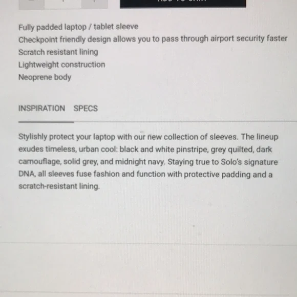 Solo Laptop IPAD PRO Bond Sleeve Black 17.3 - Picture 9 of 9